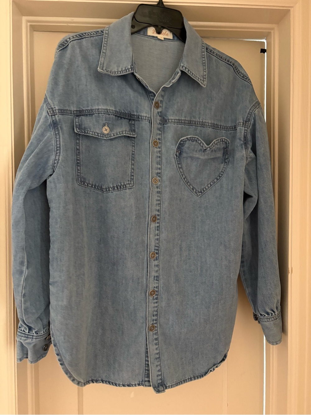 Listicle Women's Light Blue Denim Button Down